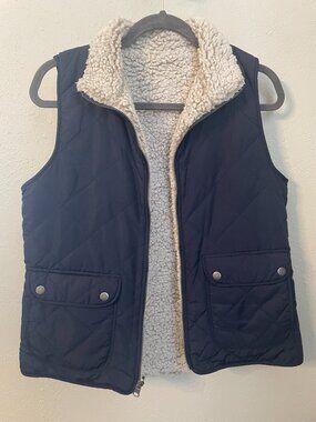 Reversible Puffer Sherpa Vest